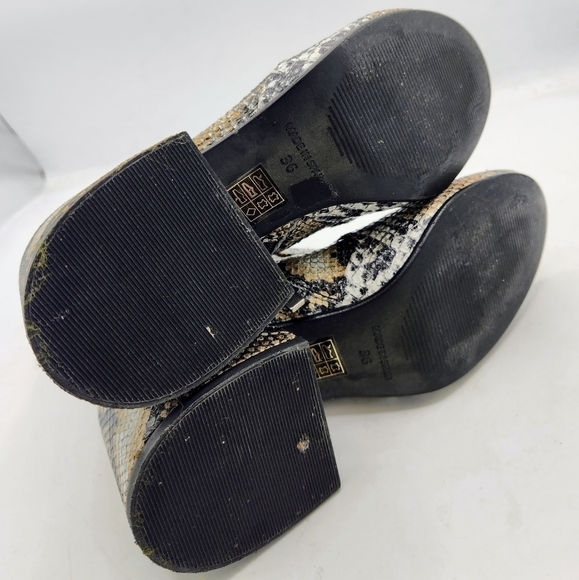 JEFFREY CAMPBELL LEATHER ASHCROFT BLOCK HEEL GREY BROWN SNAKE BOOTS SIZE 36 - Picture 13 of 16